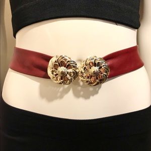 Burgundy Leather Belt